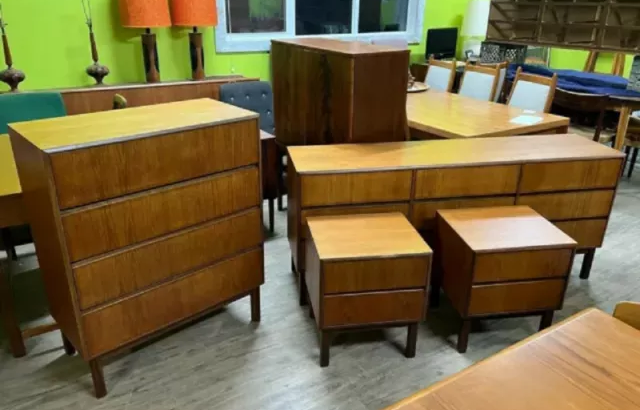 Mid Century Teak Dresser Set