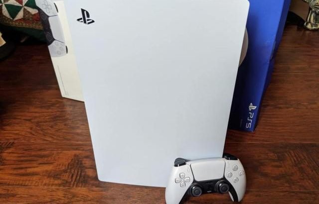 PlayStation 5 with 2 controllers