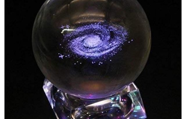 Big Fun Galaxy Crystal Ball with LED Base Home Dec